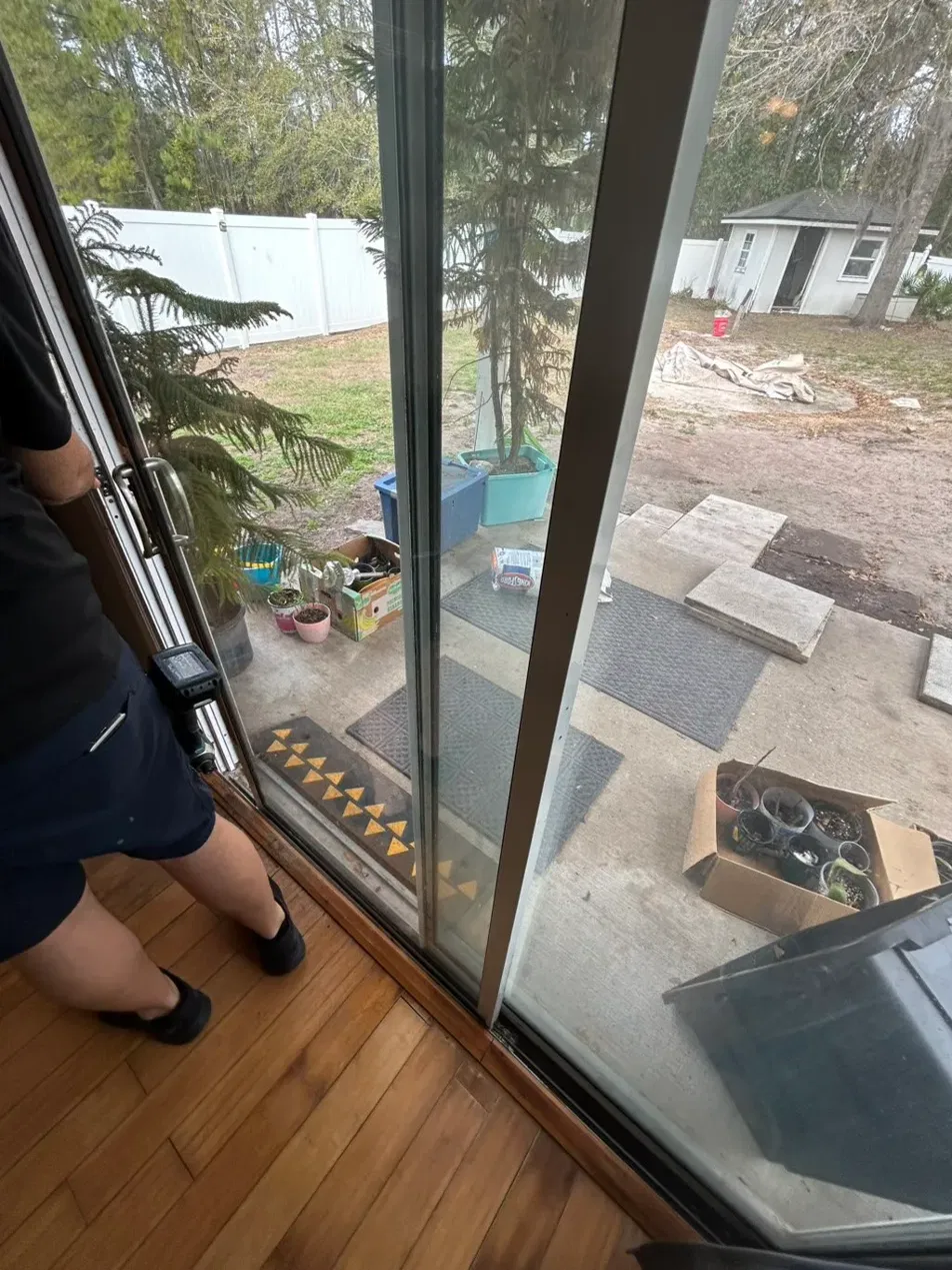 Sliding glass door in the Baldwin area of Northeast Florida